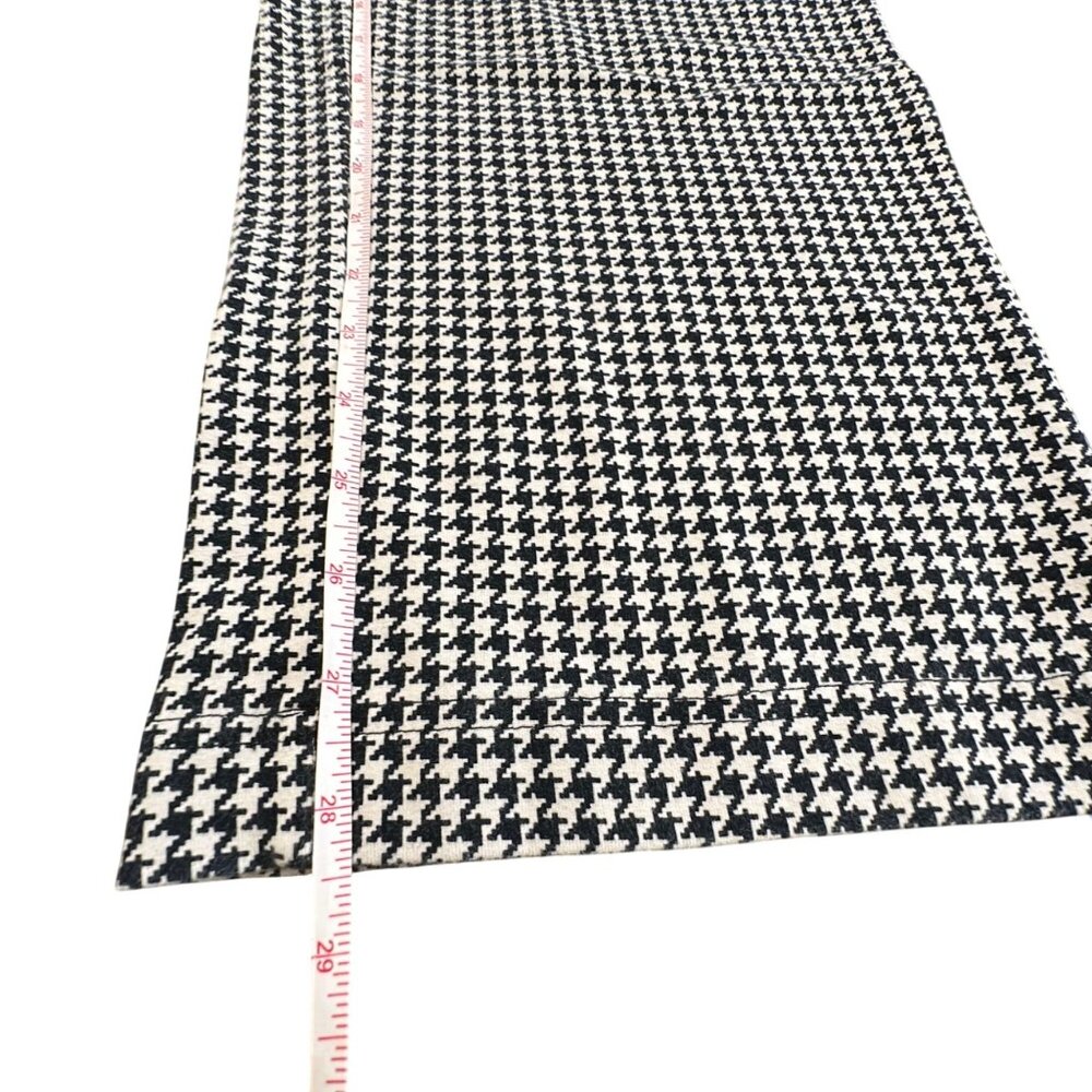 Lands' End Pants Women XL 18 Cream Black Houndstooth Pull-on Straight Leg - Picture 12 of 13